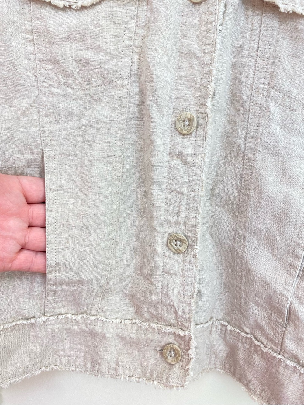 Tommy Bahama Women’s Large Linen Jacket Quiet Luxury Euro Summer Boho Natural - Picture 8 of 12